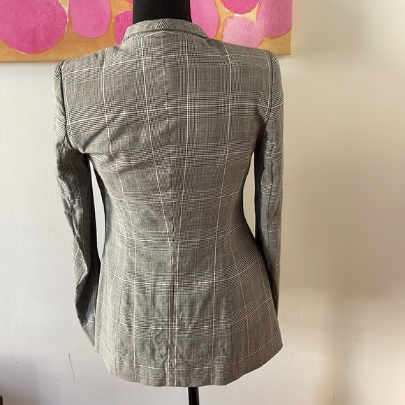 💗 $ 1395 Escada Check Grey Fitted Blazer - Picture 6 of 9